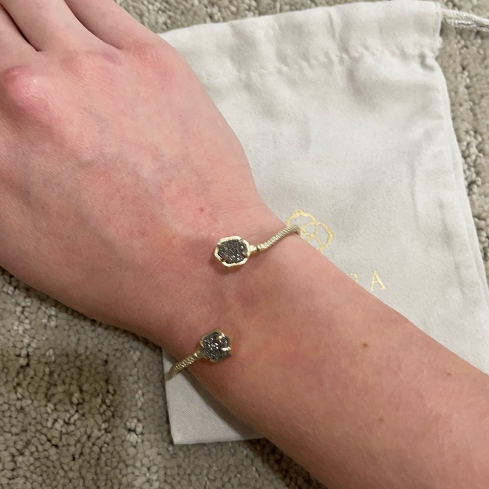 Kendra Scott platinum drusy cuff bracelet